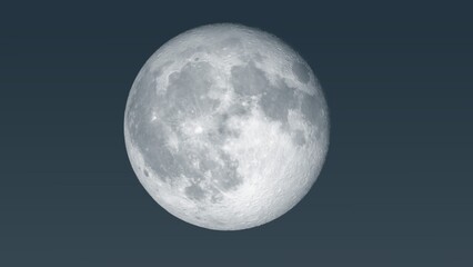 A full moon in a dark sky showing craters and texture on its surface in a nighttime scene view
