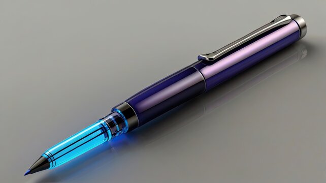 Elegant blue fountain pen for creative writing and signature documents, an essential writing tool for professionals, ideal for luxury stationery and artistic projects