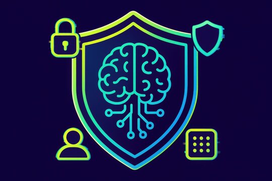 Brain digital protection shield concept illustrating cybersecurity strategies for safeguarding personal information and enhancing data integrity in an interconnected world