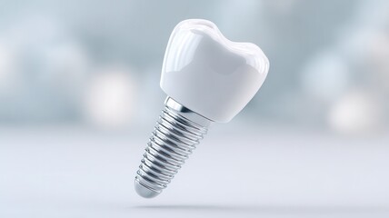 Dental implant structure with realistic design representing modern and oral health care dentistry