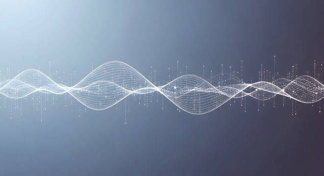 Minimal sci-fi background of abstract waveform data visualization 