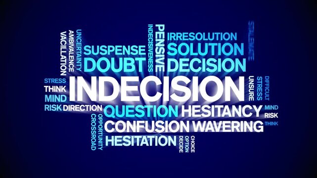 indecision animated word cloud-text design animation tag kinetic typography seamless loop.