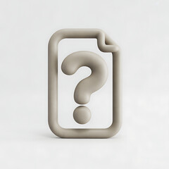 Isolated beige question mark file symbol on white background
