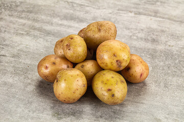 Raw fresh young baby potato