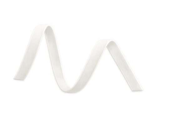 White wavy flowing ribbon abstract design element