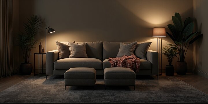 Spacious bedroom with double bed, pastel cushions, and eggshell blue blanket, ideal for restful sleep