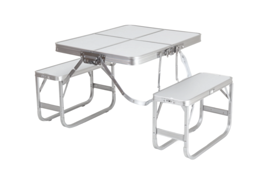 Lightweight foldable furniture isolated on transparent background