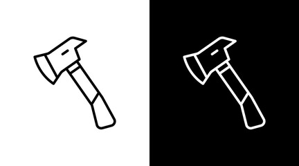 Axe White Icon Set Vector 