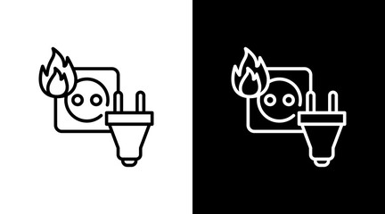 Socket White Icon Set Vector 