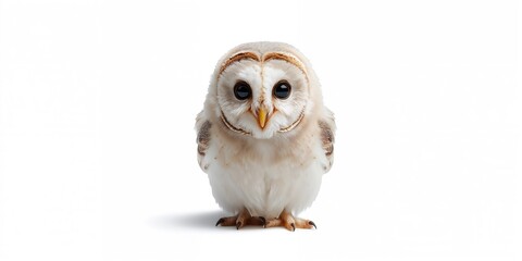Naklejka premium Small owl chick with soft feathers in a natural nest, emphasizing wildlife conservation awareness