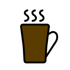 iced coffee icon line color  logo symbol design simple  