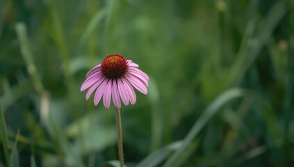 Purple cone-flower in a natural setting, emphasizing pollination for ecological health