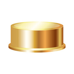 Golden round pedestal stand isolated design