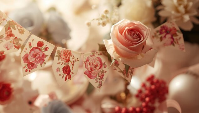 Valentine's Day theme, romantic elements for celebration, love and affection observed
