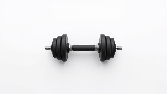 Black dumbbell with weights for strength training, emphasizing workout safety and maintenance practices