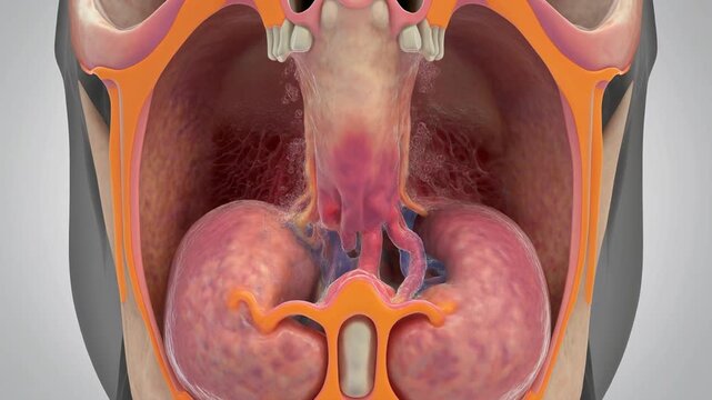 Anatomical Cross-Section: Nasal Sinuses Filling with Fluid