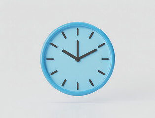 Analog clock time and round light blue color