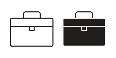 Briefcase icons vector collection for web designs. flat icons