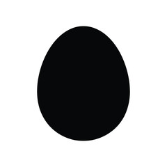 Black egg-shaped silhouette icon for food, fertility, spring, and minimalist symbolic design 