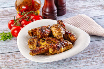 Baked chicken wings with spices