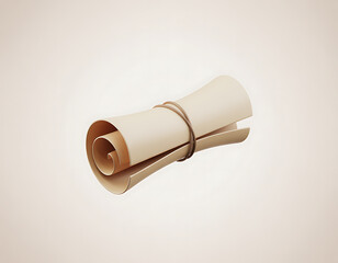 Paper scroll document with vintage style