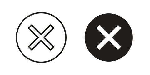 Cancel icons vector collection for web designs. flat icons