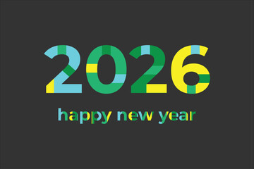 happy new year 2026 text design