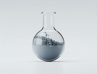 Chemical laboratory glassware with liquid spheres
