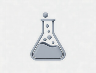 Triangle chemical flask with liquid sphere reaction