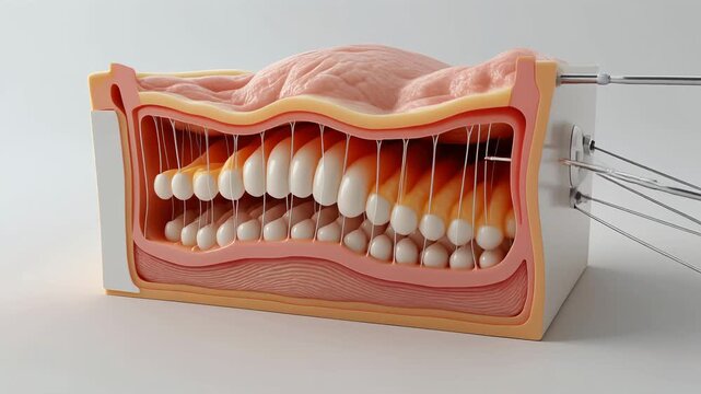Animated Cross-Section of Cosmetic Thread Lift Procedure