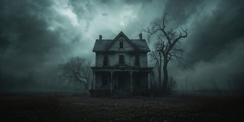 Old, dilapidated house with peeling paint and broken windows, emphasizing decay and neglect, urban decay awareness day