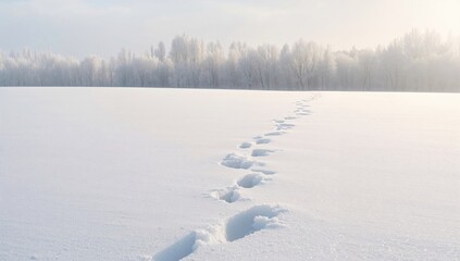 Footprints on snow, emphasizing seasonal change and winter accessibility for pedestrians