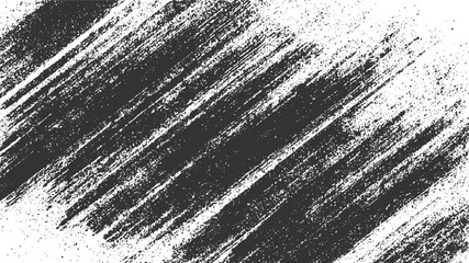 Obraz premium Black and white diagonal brush stroke textured background with rough edges and speckled detail grunge