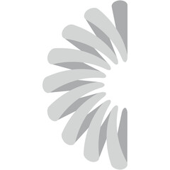 Abstract Semi Circular Graphic Design With Radial Motion Effect In Shades Of Gray And White With Clean Background