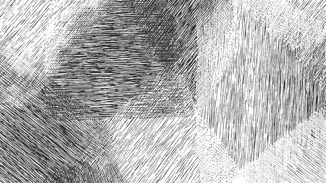 Black and white abstract textured background with diagonal and vertical hatching lines vector