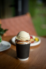 Gourmet Dessert Cup with Toasted Marshmallow and Vanilla Ice Cream