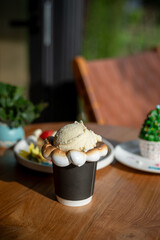 Gourmet Dessert Cup with Toasted Marshmallow and Vanilla Ice Cream