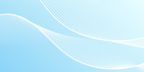 Abstract white wavy glowing lines on a blue background. Futuristic digital high-technology pattern. Health Care concept. gradient blue background.