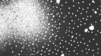Black and white textured background with scattered white dots and speckles abstract