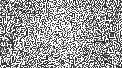 Fototapeta premium Black and white abstract maze pattern with organic shapes and dots vector