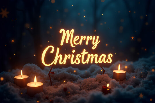 Christmas greeting with candles