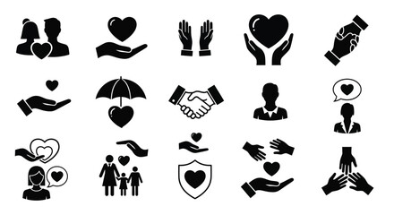 Show your love and support with these elegant charity icons