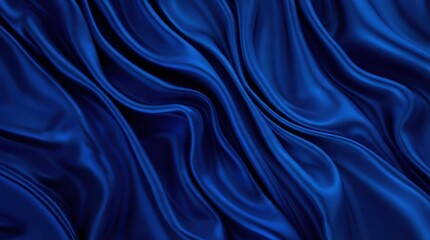 Fototapeta premium Luminous Blue Crumpled Silk Textile Fabric Texture – Color of the Year 2027 Trendy Abstract Fabric Background