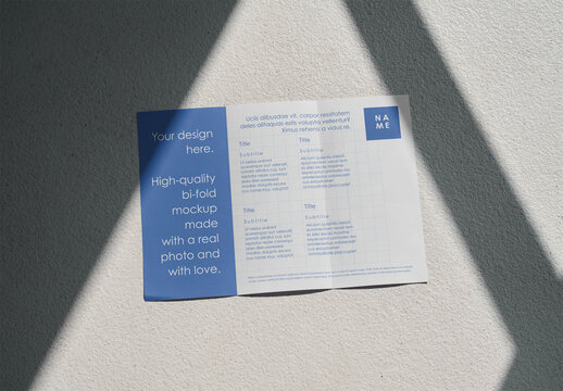 Mockup Of Customizable Tri-Fold Open Leaflet