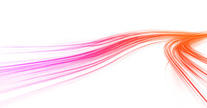 Bright orange and pink speed lines radiate outward in curves, producing glowing trails, light reflections, and dynamic motion energy. PNG