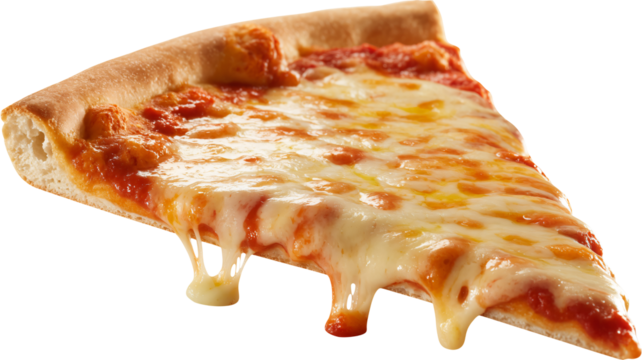 Delicious dripping cheese pizza slice tempting taste buds and satisfying cravings, perfect for food blogs, restaurant menus, and fast food promotions now