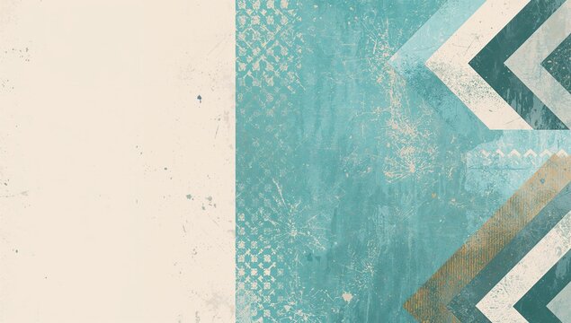 Old textured backdrop with grunge patterns, abstract turquoise hues, layered graphic elements, suitable for editorial headers