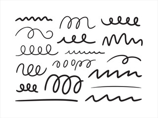 Hand Drawn Line Set | Doodle Strokes and Squiggles | Sketch Marker Elements