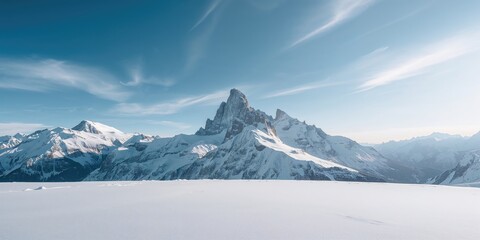 Snow-covered mountain range with rugged peaks in the Alps, emphasizing seasonal erosion risk
