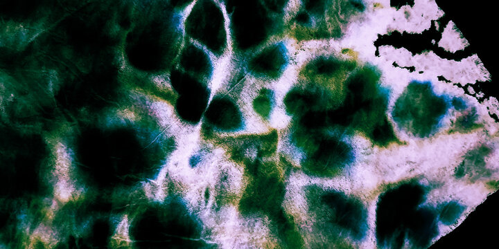 Green Bleached Textile. Bacground Tie Dye.